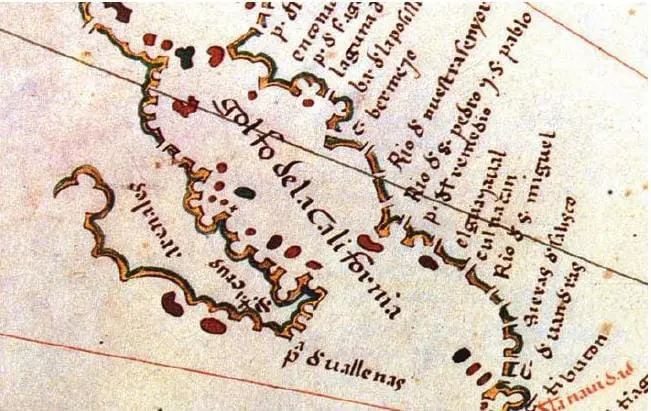 Mapa antiguo del Golfo de California