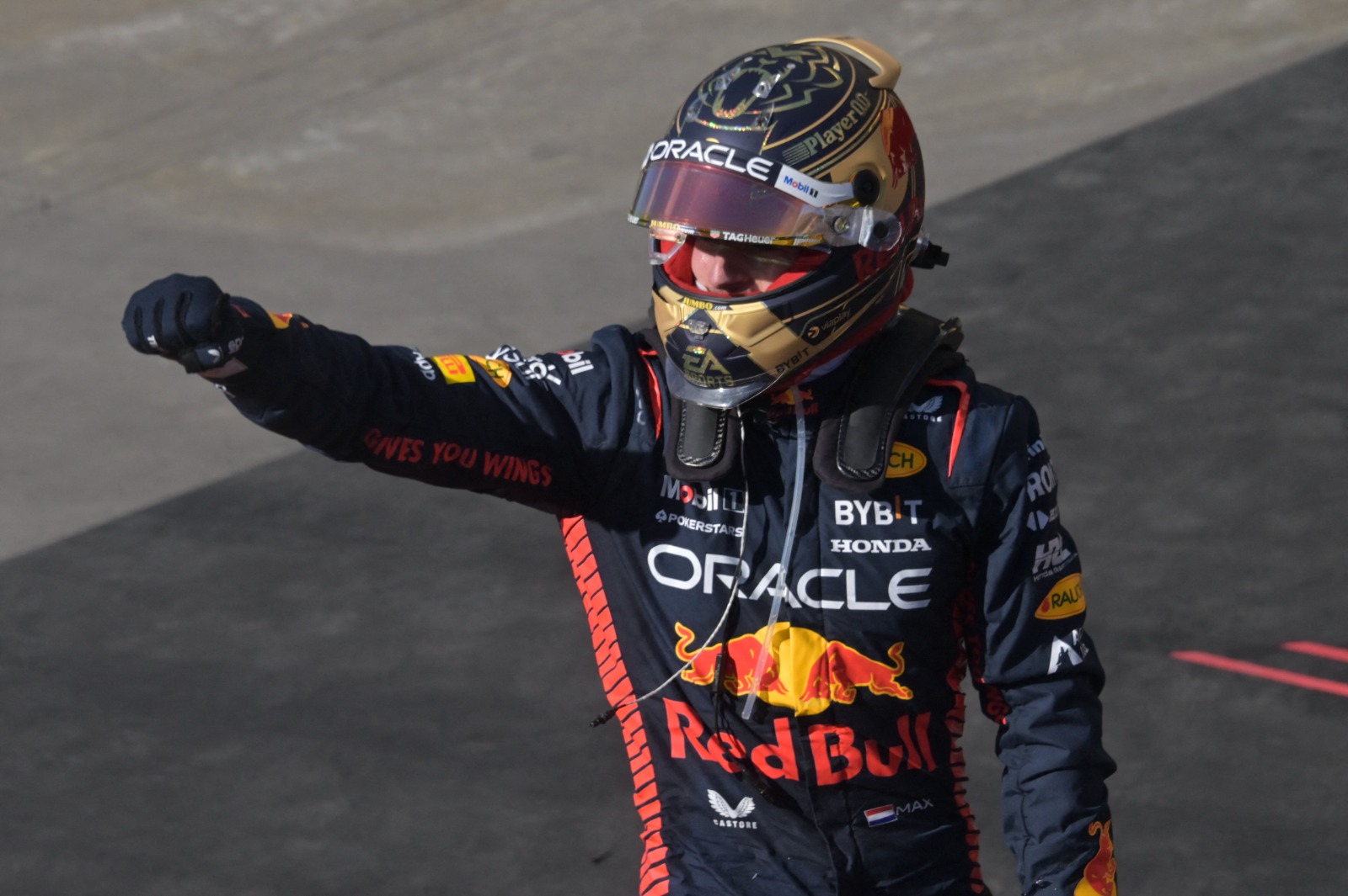 Max Verstappen festeja triunfo en Brasil