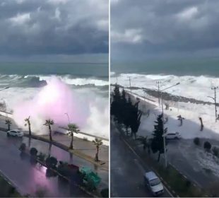 Olas gigantes por tormenta invernal "Bettina"