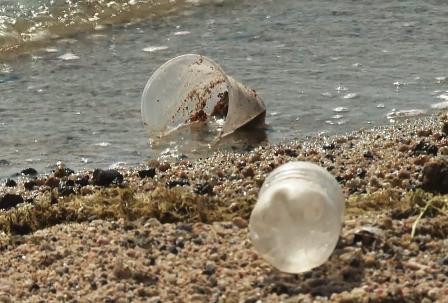 Playa tras derrame de combustible