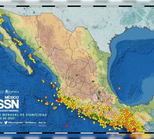 Mapa de sismos durante octubre en México