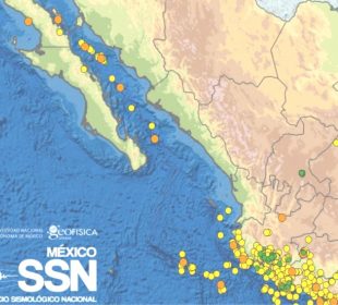 Mapa de sismicidad del SSN