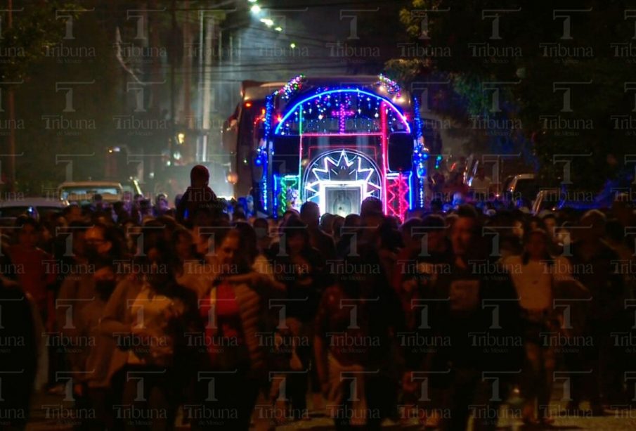 Calles de La Paz en peregrinación por la Virgen de Guadalupe