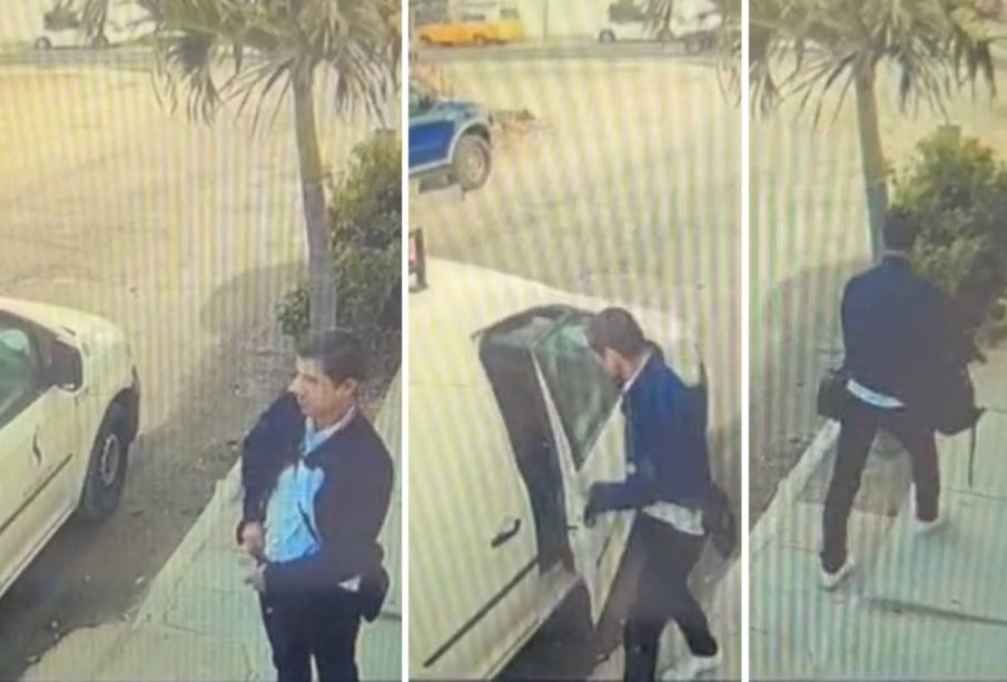 Hombre robando pañalera en Puesta del Sol