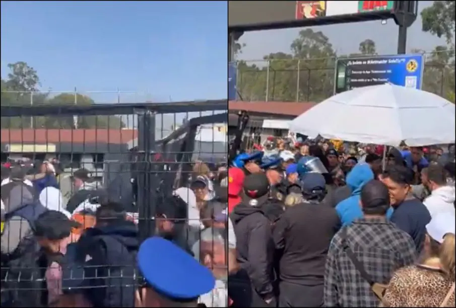 Caos en taquillas del Estadio Azteca