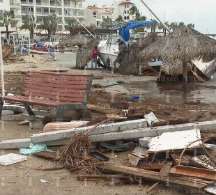 Zona afectada por el huracán Norma