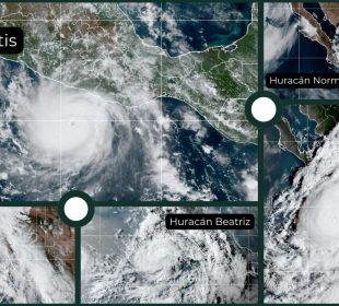 Mapa de ciclones que impactaron Baja California Sur