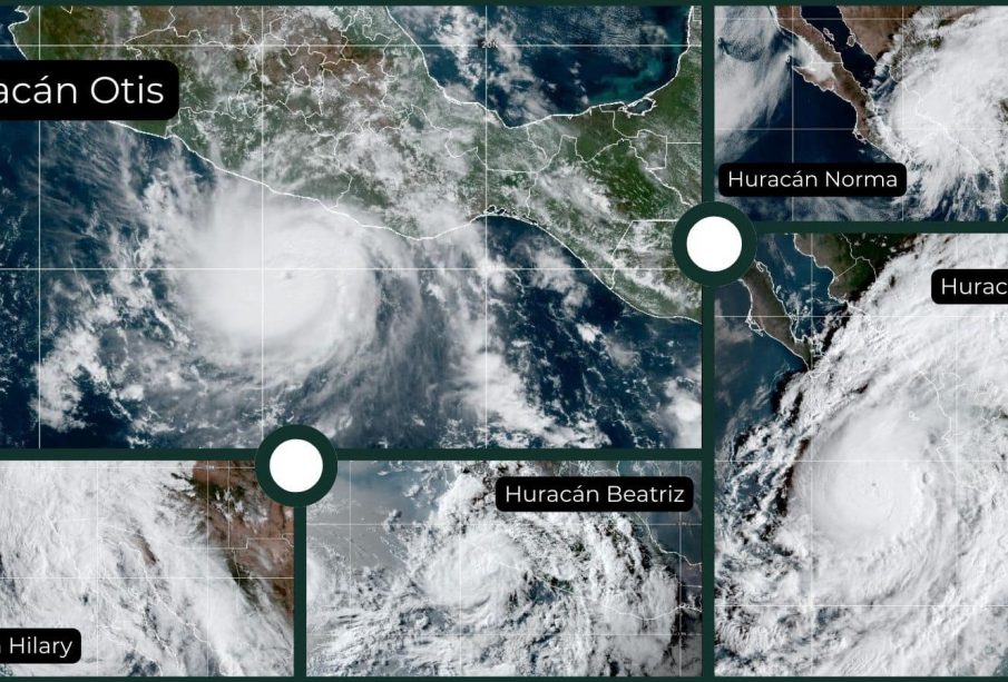 Mapa de ciclones que impactaron Baja California Sur