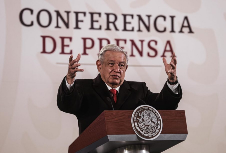 AMLO durante la Mañanera