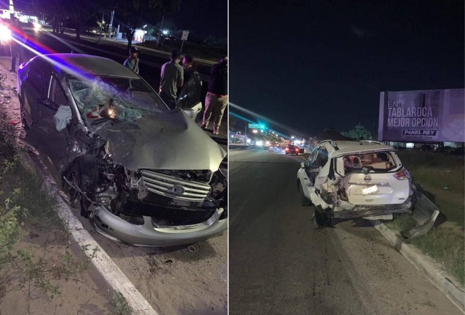 Carros involucrados en accidente vio