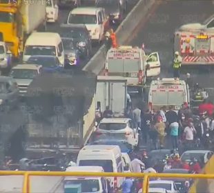 Se presentó choque múltiple en la autopista México-Puebla