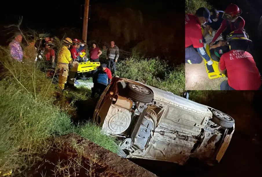 Cuerpo de Bomberos El Centenario durante rescate