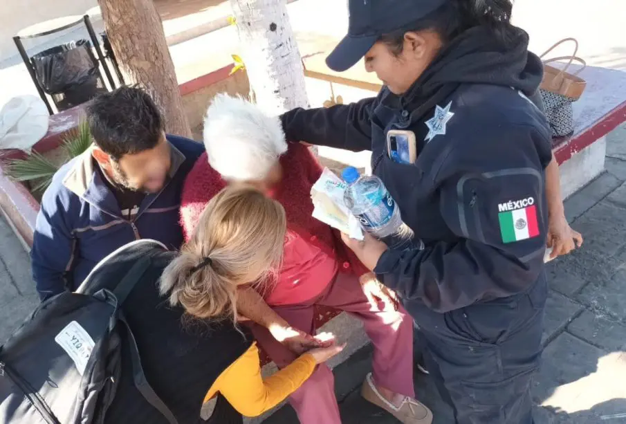 Mujer de la tercera edad herida