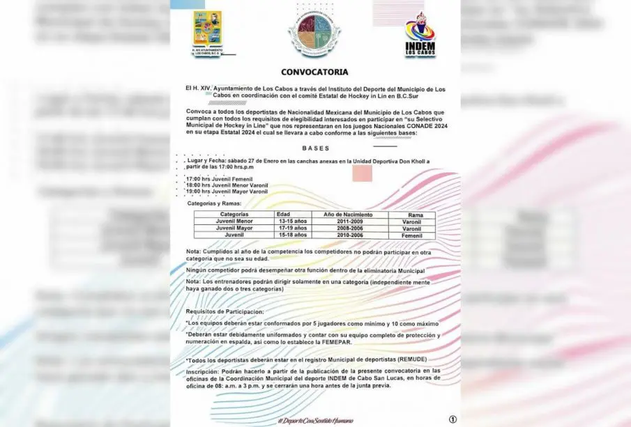 Convocatoria deportiva