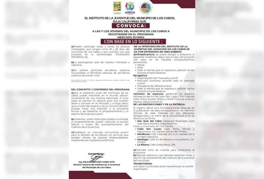 Convocatoria de emprendimiento