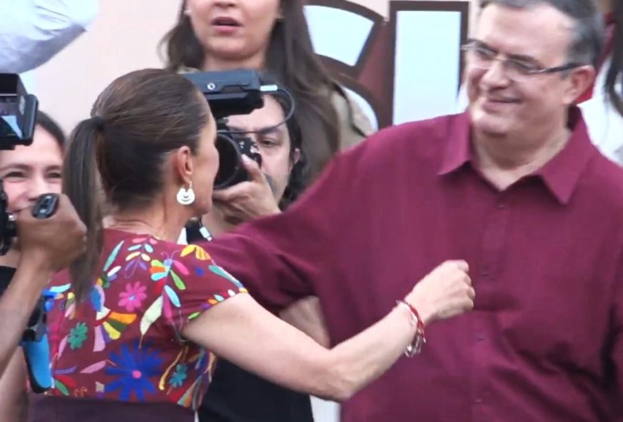 Marcelo Ebrard y Claudia Sheinbauem