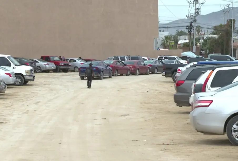 Calle empleada como estacionamiento