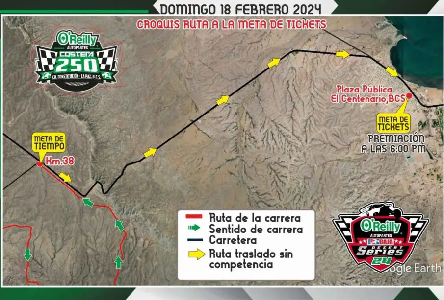 Cambio en la meta de la carrera Costera 250