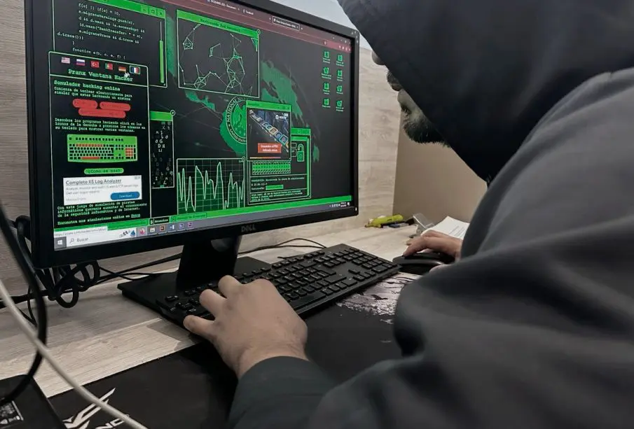 Hacker frente a computadora