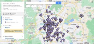 Mapa de jacarandas en CDMX.