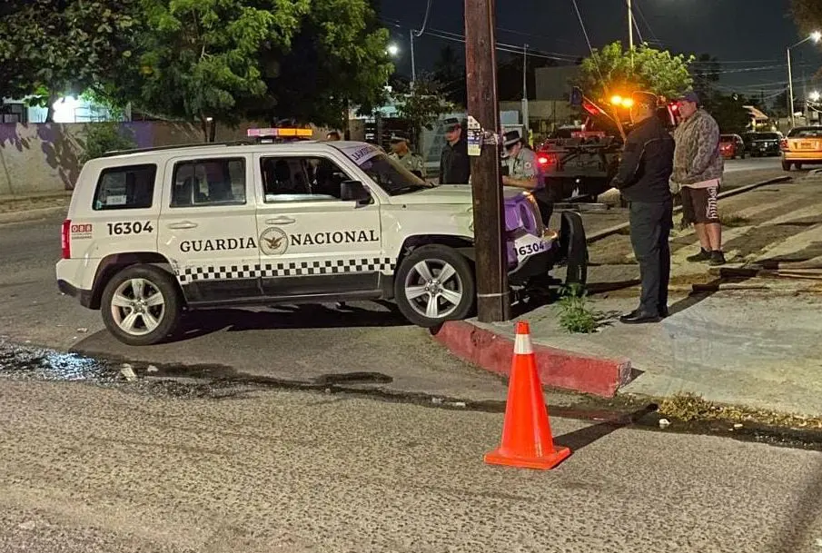 Vehículo de la Guardia Nacional involucrada en choque