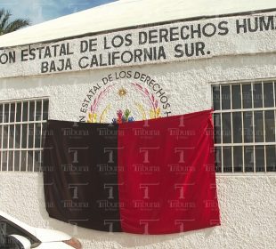 CEDH en BCS con bandera de huelga