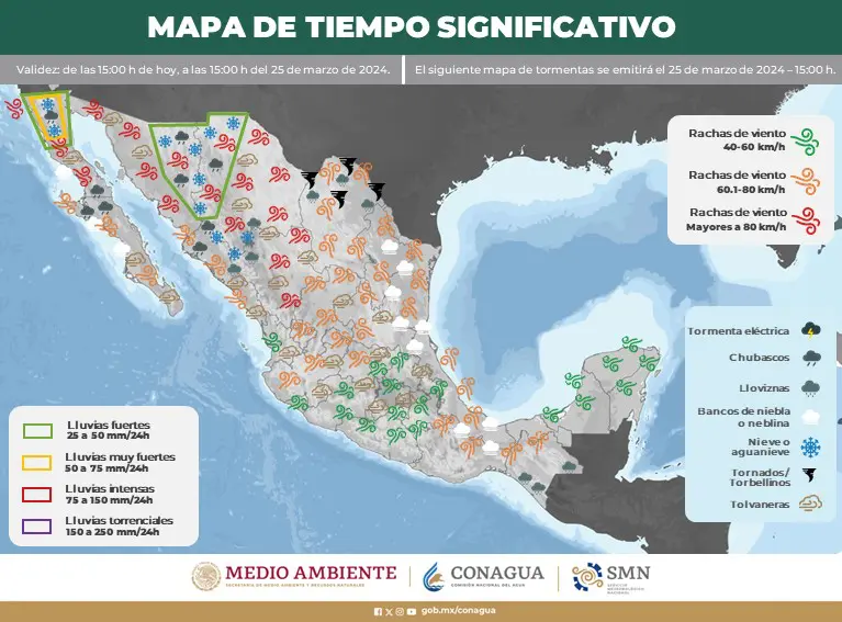 Clima para BC y Tijuana 25-03-24