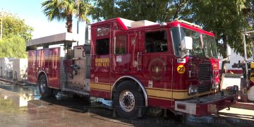 Unidad extintora de Bomberos en La Paz