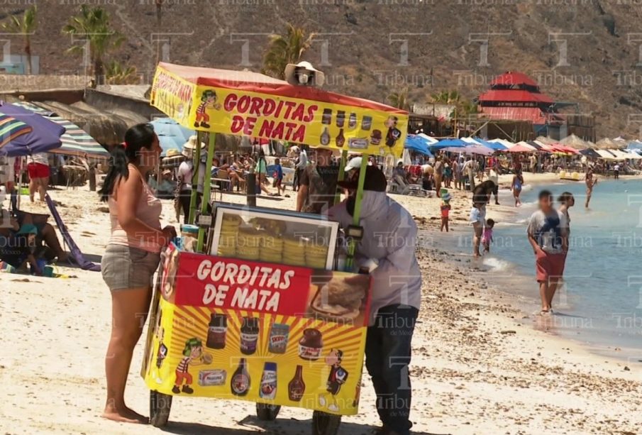 Vendedor ambulante en playa