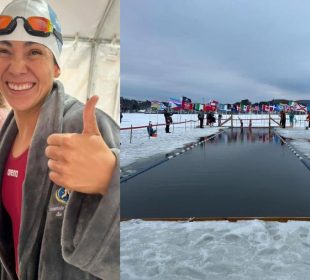 Anna Soto desafía aguas gélidas y gana en el Memphremagog Winter Swimming Festival