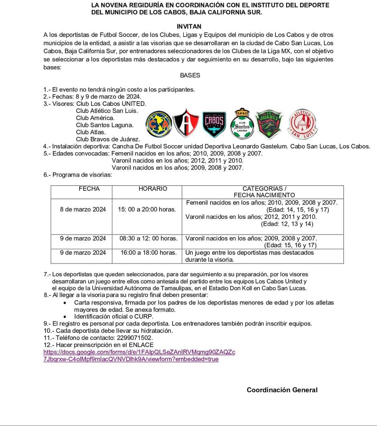 Convocatoria de la Liga MX.