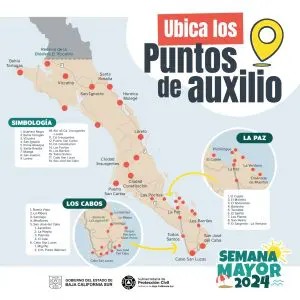 ¿Viajarás en Semana Santa? Estos son los puntos de auxilio en BCS