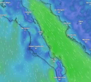 Mapa sobre las condiciones del clima en BCS