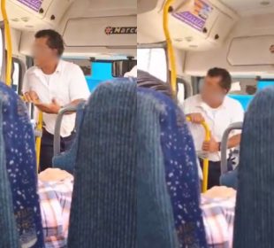 Conductor de transporte público insultando a pasajeros