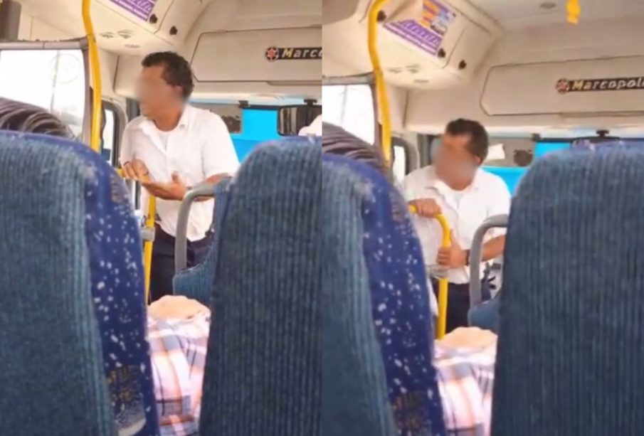 Conductor de transporte público insultando a pasajeros