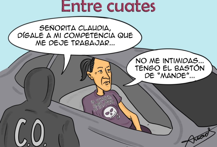 Cartoon de Ivangeles sobre Claudia como amiga de narcos