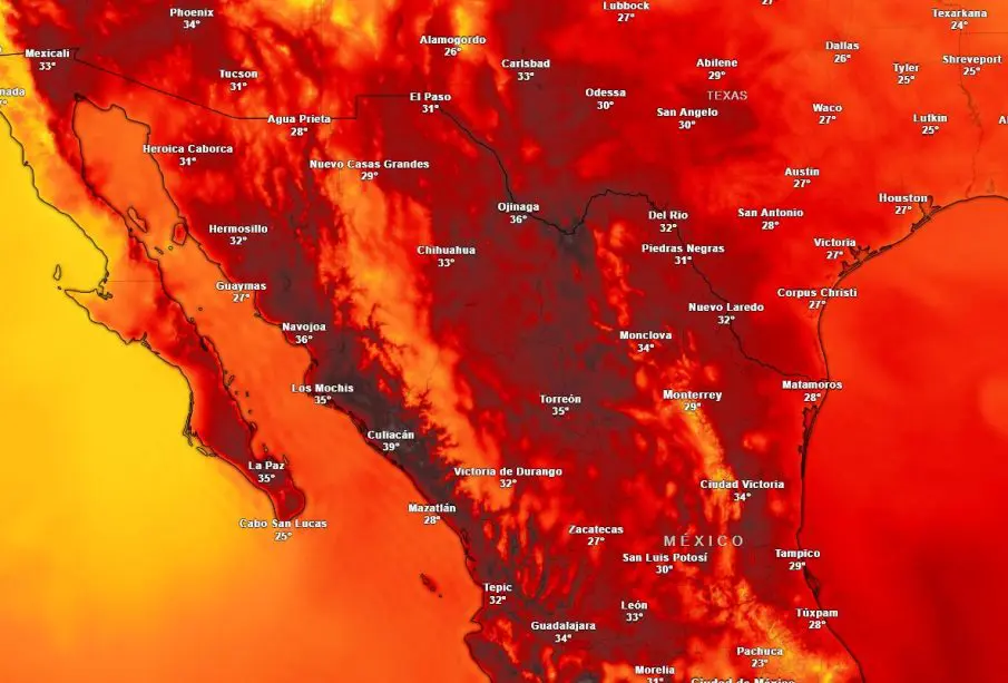 Clima caluroso para BC 24-04