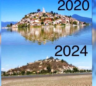 Comparativa del antes y después en el Lago de Pátzcuaro