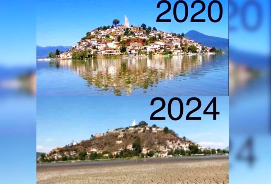 Comparativa del antes y después en el Lago de Pátzcuaro