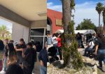 Estudiantes de la UABCS viendo el eclipse