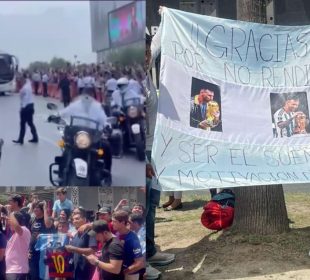 Afición recibe a Messi en Monterrey