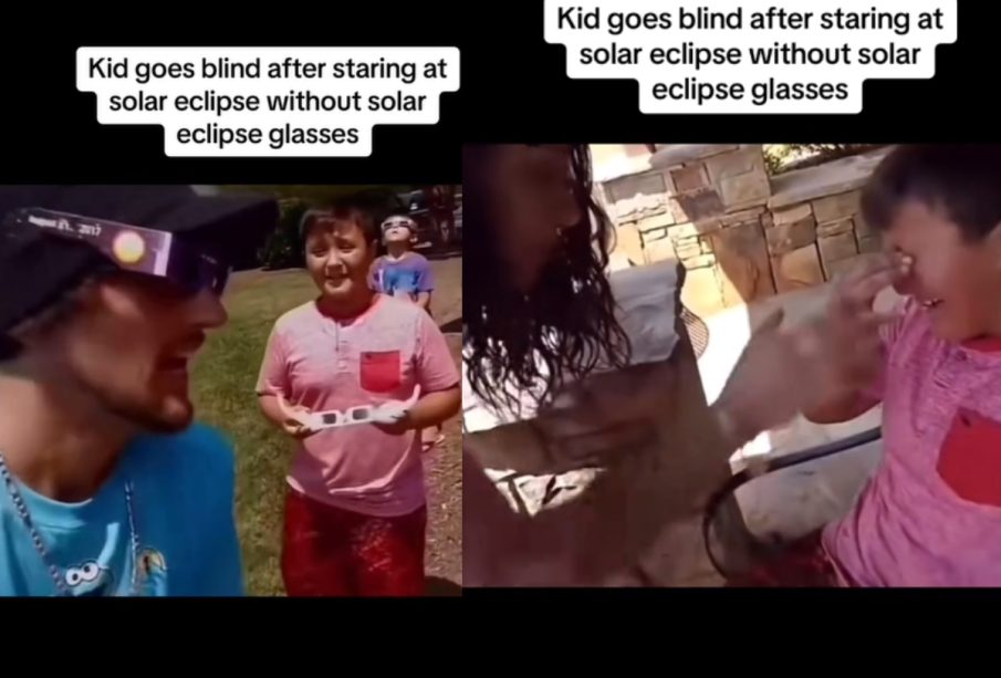 Incidente con niño en eclipse