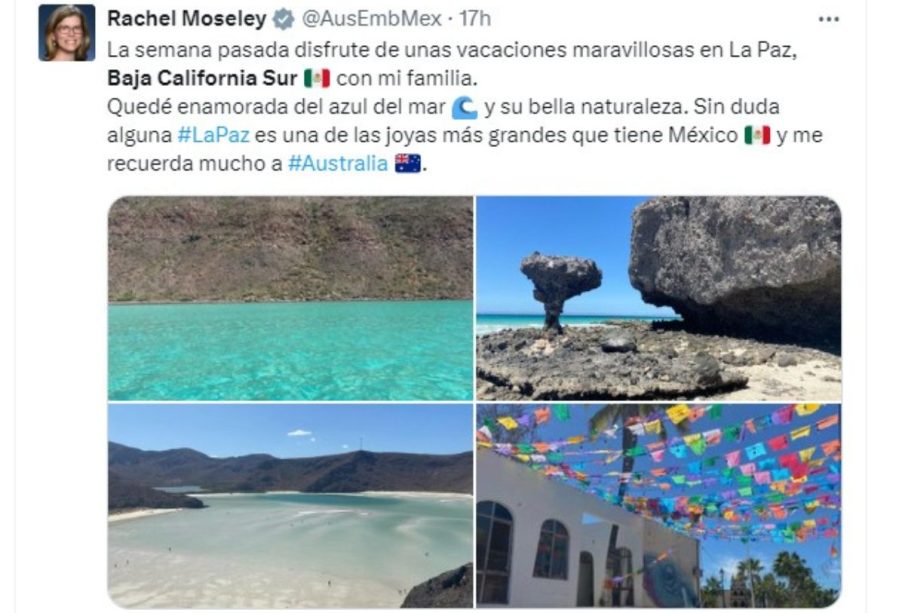 Post de embajadora de Australia disfruta de unas vacaciones en La Paz