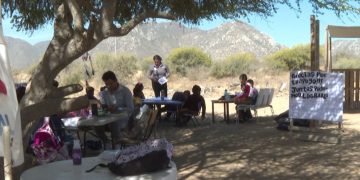 Salón de clases bajo un árbol