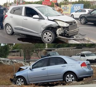 Se estrellan autos en cuatro altos de la UABCS en La Paz