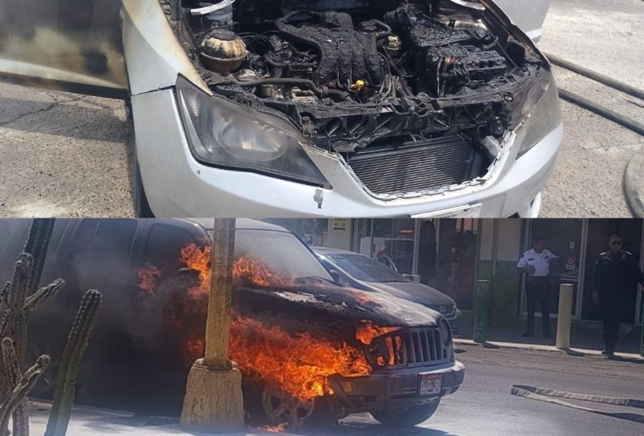 Se registran dos incendios simultáneos de vehículos en La Paz