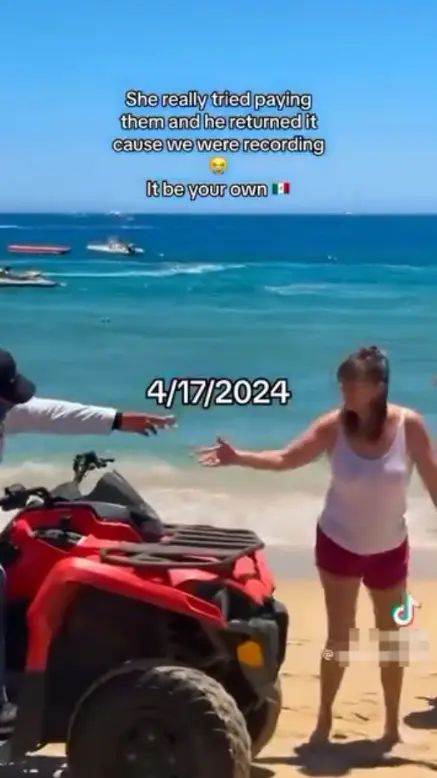 Extranjera ofrece "mordida" a inspector fiscal en Los Cabos tras incidente con banda sinaloense