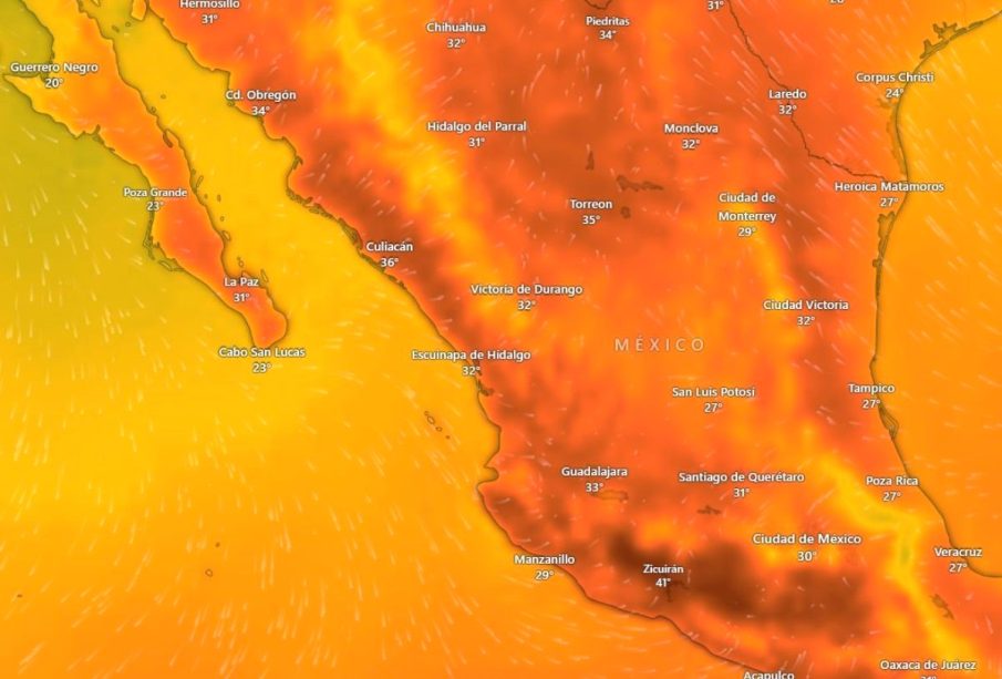 Mapa de la temperatura en México