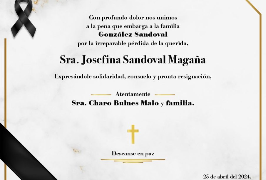 Esquela Josefina Sandoval Magaña