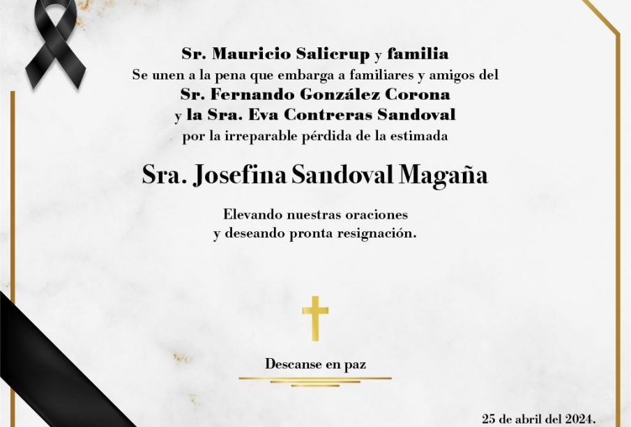 Esquela Josefina Sandoval Magaña